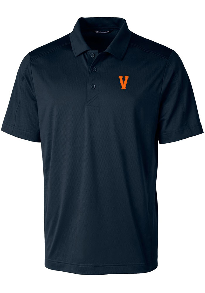 Cutter and Buck Virginia Cavaliers Mens Navy Blue Prospect Textured Short Sleeve Polo, Navy Blue, 92% POLY/8% SPANDEX, Size XL