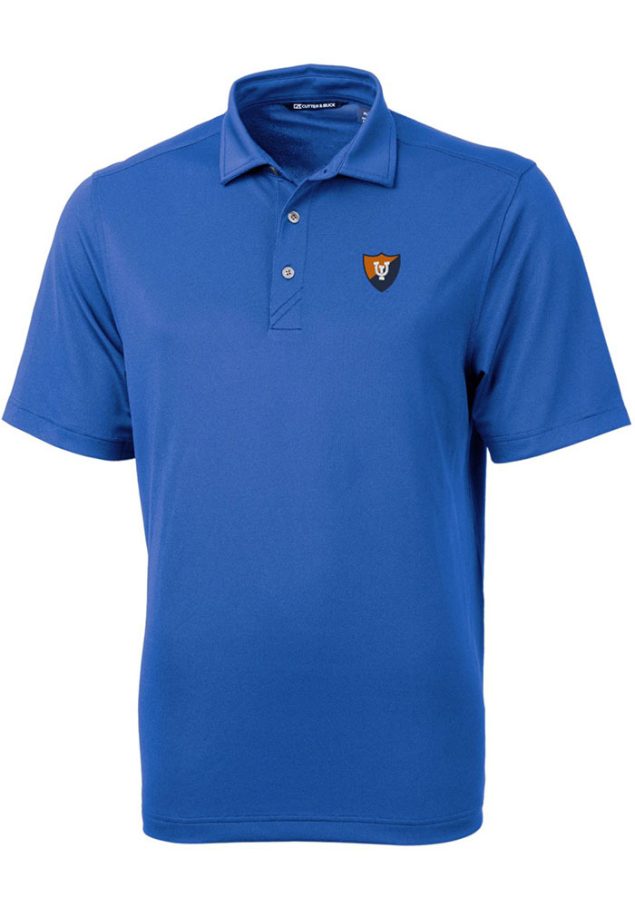 Cutter and Buck Illinois Fighting Illini Mens Blue Virtue Eco Pique Short Sleeve Polo, Blue, 95% POLYESTER / 5% SPANDEX, Size XS