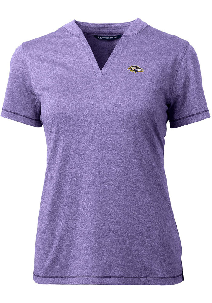 Cutter and Buck Baltimore Ravens Womens Purple Forge Short Sleeve T-Shirt, Purple, 96% POLYESTER/4% SPANDEX, Size XS