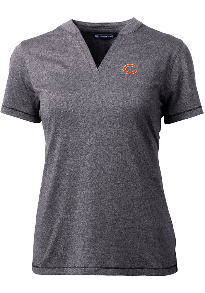 Cutter and Buck Chicago Bears Womens Charcoal Forge Short Sleeve T-Shirt, Charcoal, 96% POLYESTER/4% SPANDEX, Size XS