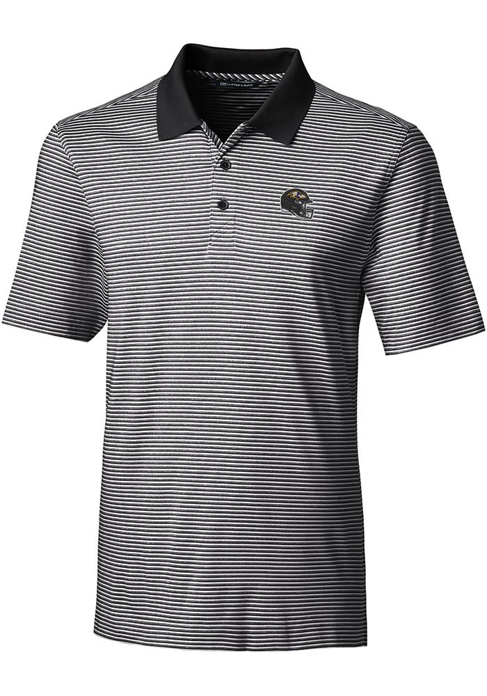 Cutter and Buck Baltimore Ravens Mens Black Forge Short Sleeve Polo, Black, 96% POLYESTER/4% SPANDEX, Size XL