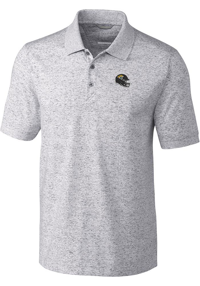 Cutter and Buck Jacksonville Jaguars Mens Grey Advantage Short Sleeve Polo, Grey, 53% COTTON/47% POLYESTER, Size XL