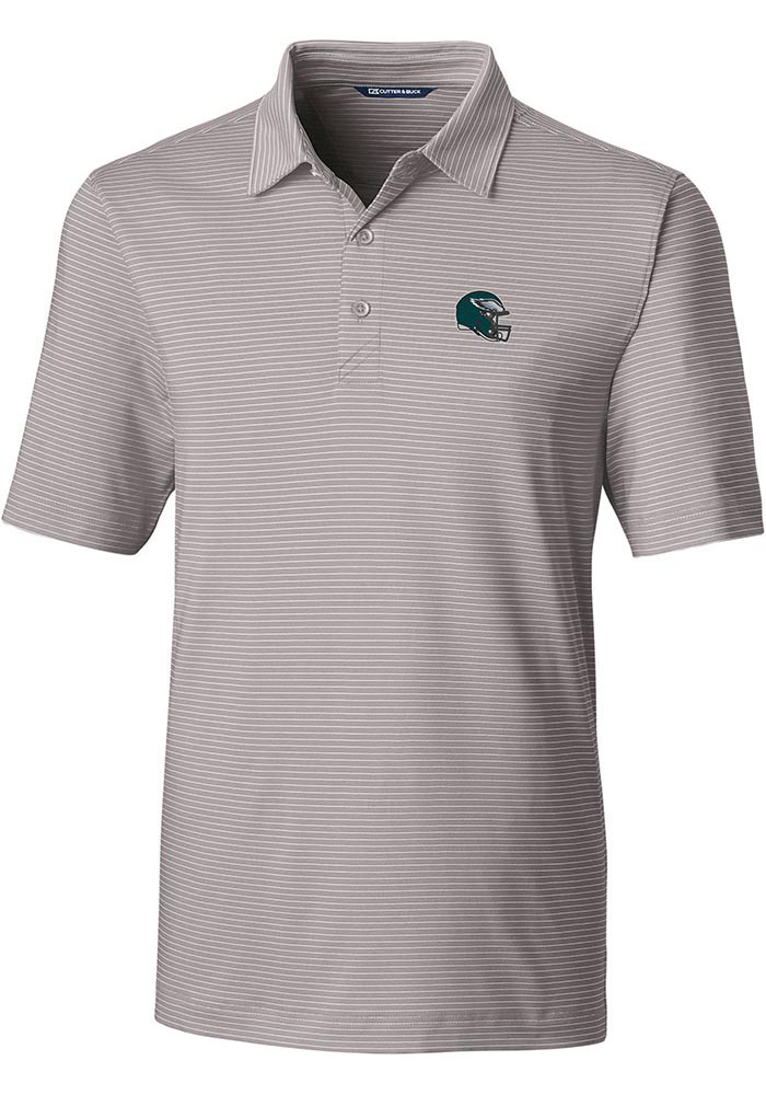 Cutter and Buck Philadelphia Eagles Mens Grey Forge Short Sleeve Polo, Grey, 96% POLYESTER/4% SPANDEX, Size XL