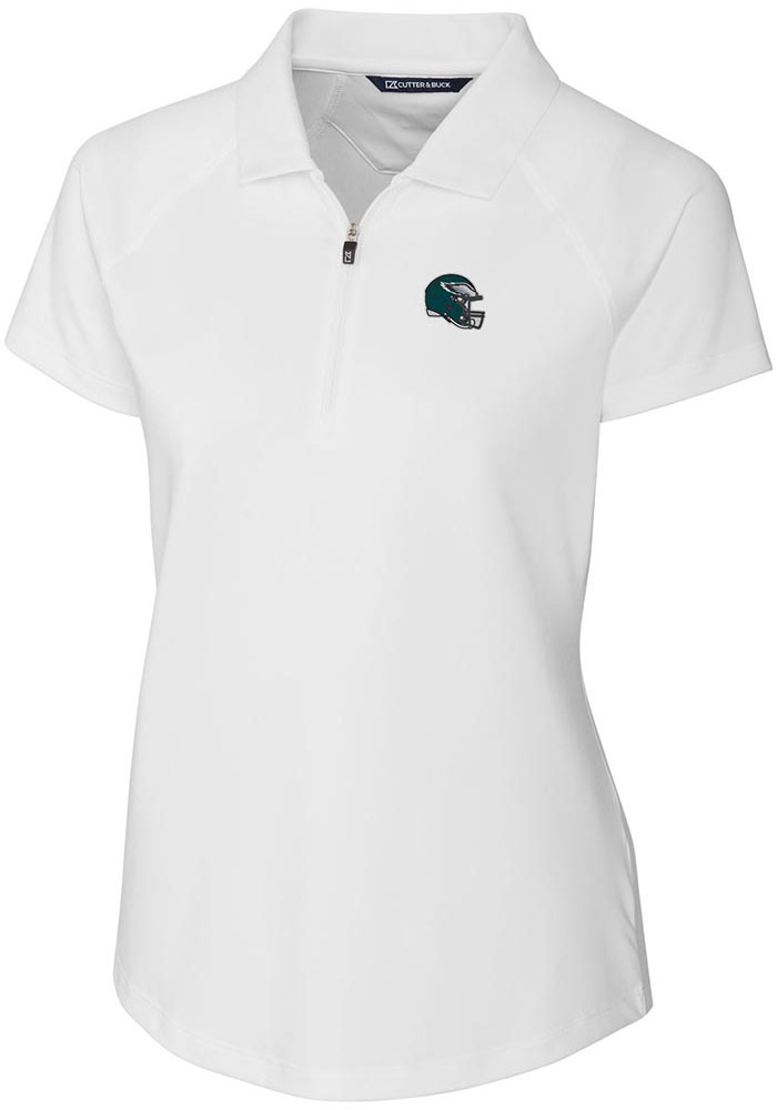 Cutter and Buck Philadelphia Eagles Womens White Forge Short Sleeve Polo Shirt, White, 96% POLYESTER/4% SPANDEX, Size XS