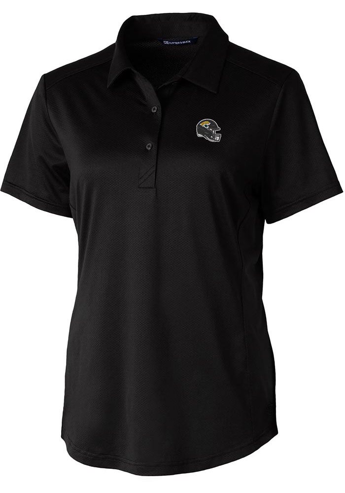 Cutter and Buck Jacksonville Jaguars Womens Black Prospect Short Sleeve Polo Shirt, Black, 92% POLYESTER / 8% SPANDEX, Size XS