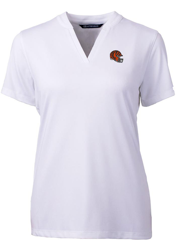 Cutter and Buck Cincinnati Bengals Womens White Forge Short Sleeve T-Shirt, White, 96% POLYESTER/4% SPANDEX, Size XS