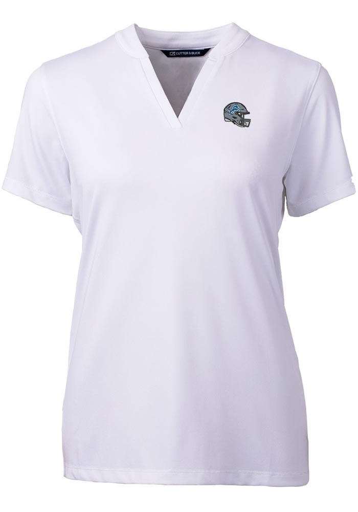 Cutter and Buck Detroit Lions Womens White Forge Short Sleeve T-Shirt, White, 96% POLYESTER/4% SPANDEX, Size XS