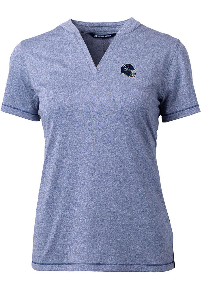 Cutter and Buck Houston Texans Womens Blue Forge Short Sleeve T-Shirt, Blue, 96% POLYESTER/4% SPANDEX, Size XS
