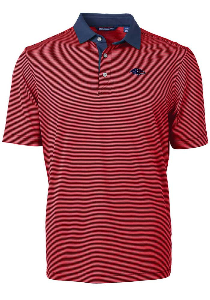 Cutter and Buck Baltimore Ravens Mens Red Virtue Eco Pique Short Sleeve Polo, Red, 47% COT / 47% POLY / 6% SPAN, Size XL