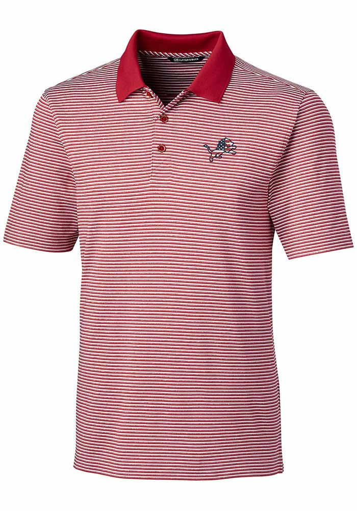 Cutter and Buck Detroit Lions Mens Red Forge Short Sleeve Polo, Red, 96% POLYESTER/4% SPANDEX, Size XL