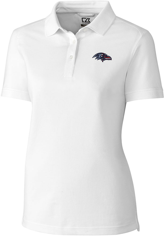 Cutter and Buck Baltimore Ravens Womens White Advantage Short Sleeve Polo Shirt, White, 55% COTTON / 42% POLY / 3% SPANDEX, Size XS