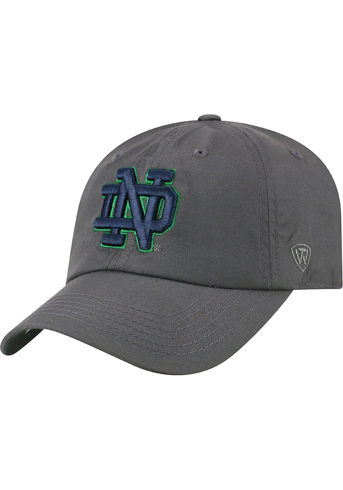 Top of the World Notre Dame Fighting Irish Staple Adjustable Hat - Charcoal, Charcoal, COTTON, Size ADJ