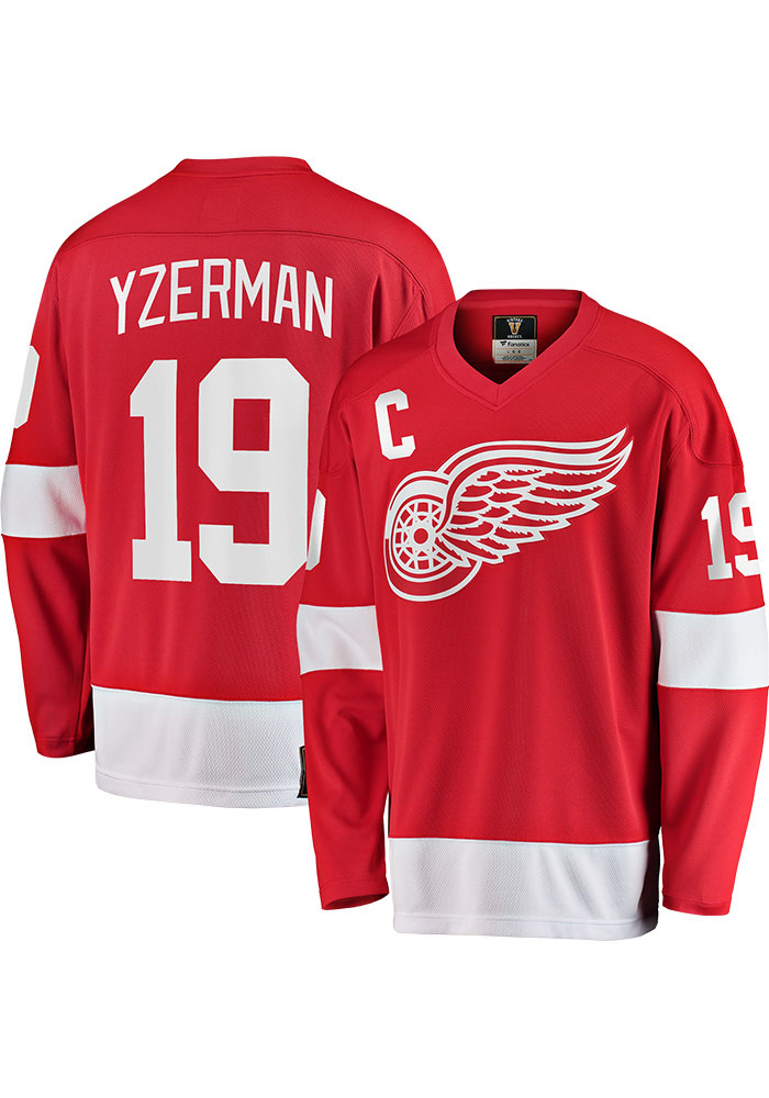 Steve Yzerman Detroit Red Wings Mens Red Breakaway Hockey Jersey, Red, 100% POLYESTER, Size XL