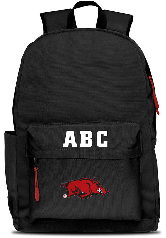 Arkansas Razorbacks Black Personalized Monogram Campus Backpack, Black, Size NA