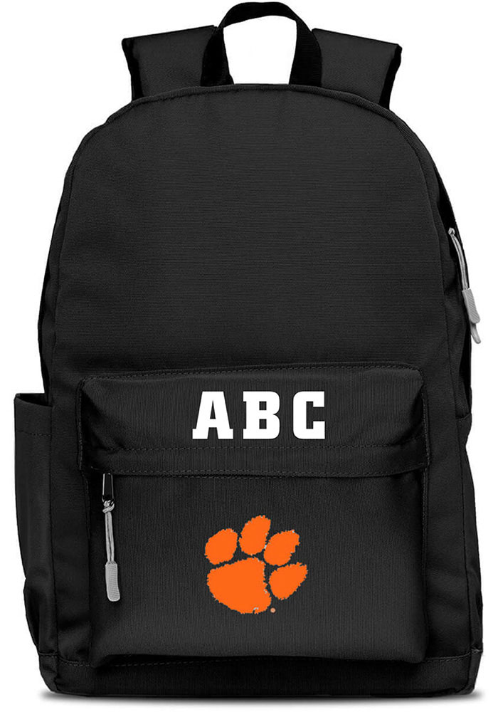 Clemson Tigers Black Personalized Monogram Campus Backpack, Black, Size NA