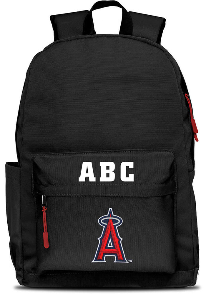Los Angeles Angels Black Personalized Monogram Campus Backpack, Black, Size NA