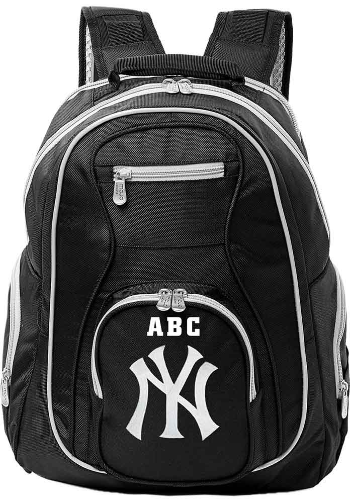 New York Yankees Black Personalized Monogram Premium Backpack, Black, Size NA