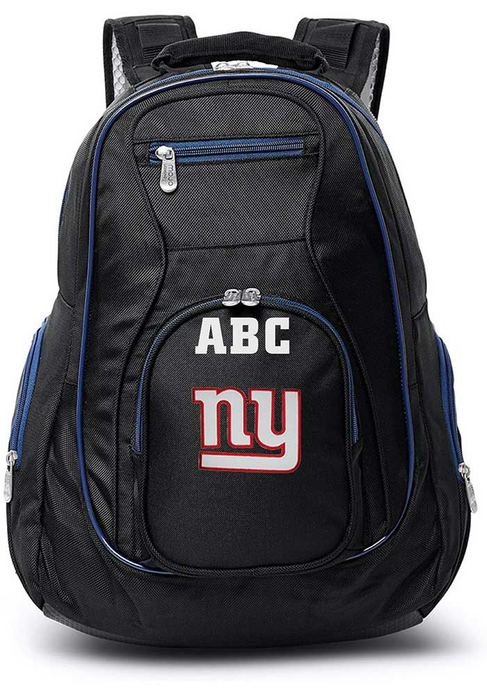 New York Giants Black Personalized Monogram Premium Backpack, Black, Size NA