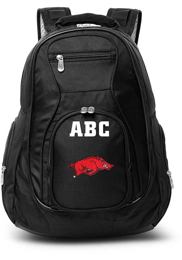 Arkansas Razorbacks Black Personalized Monogram Premium Backpack, Black, Size NA