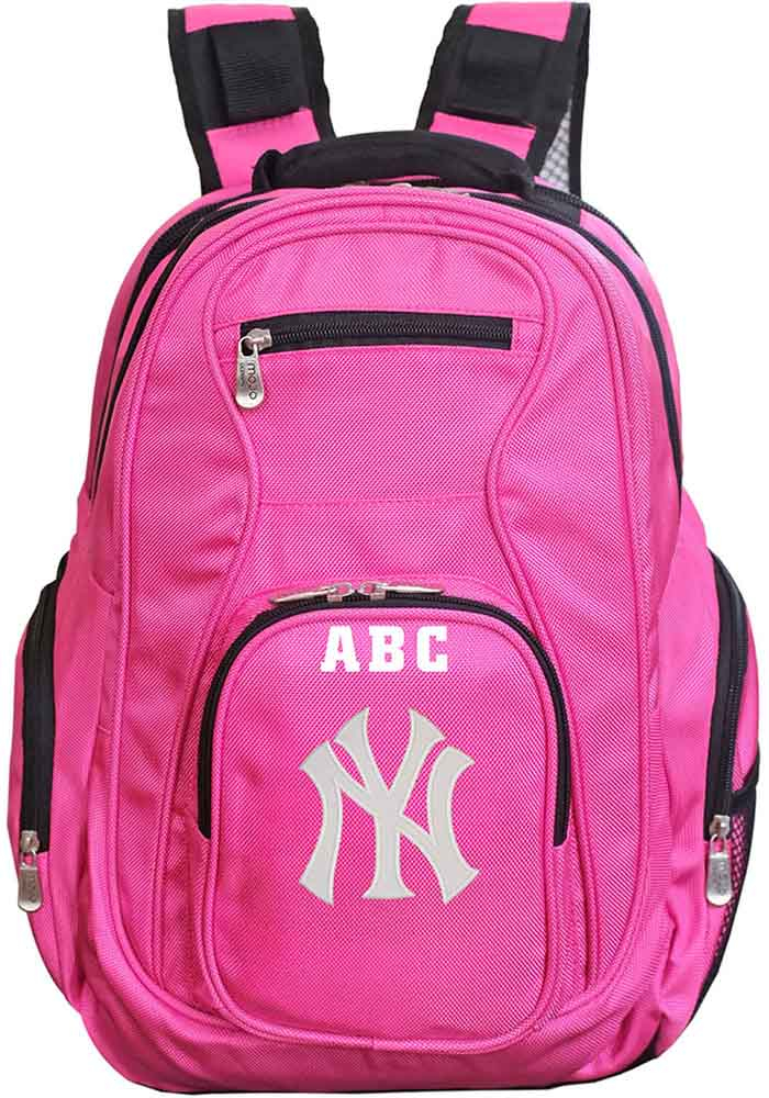 New York Yankees Pink Personalized Monogram Premium Backpack, Pink, Size NA