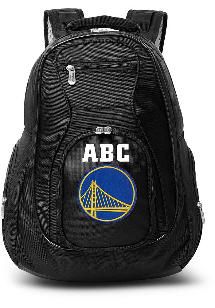 Golden State Warriors Black Personalized Monogram Premium Backpack, Black, Size NA