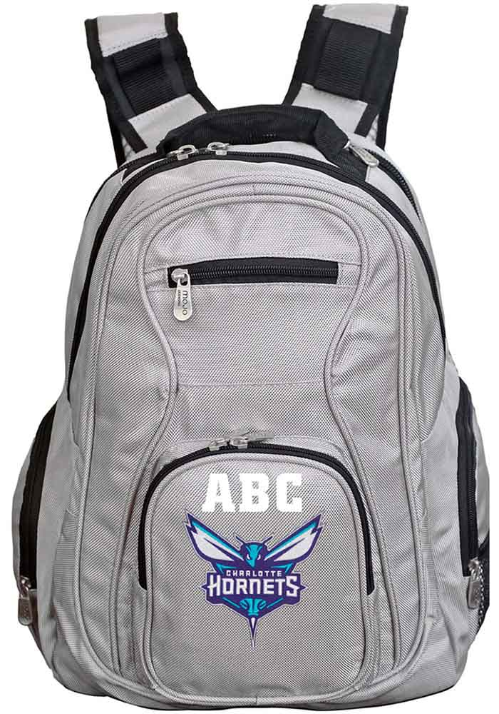 Charlotte Hornets Grey Personalized Monogram Premium Backpack, Grey, Size NA