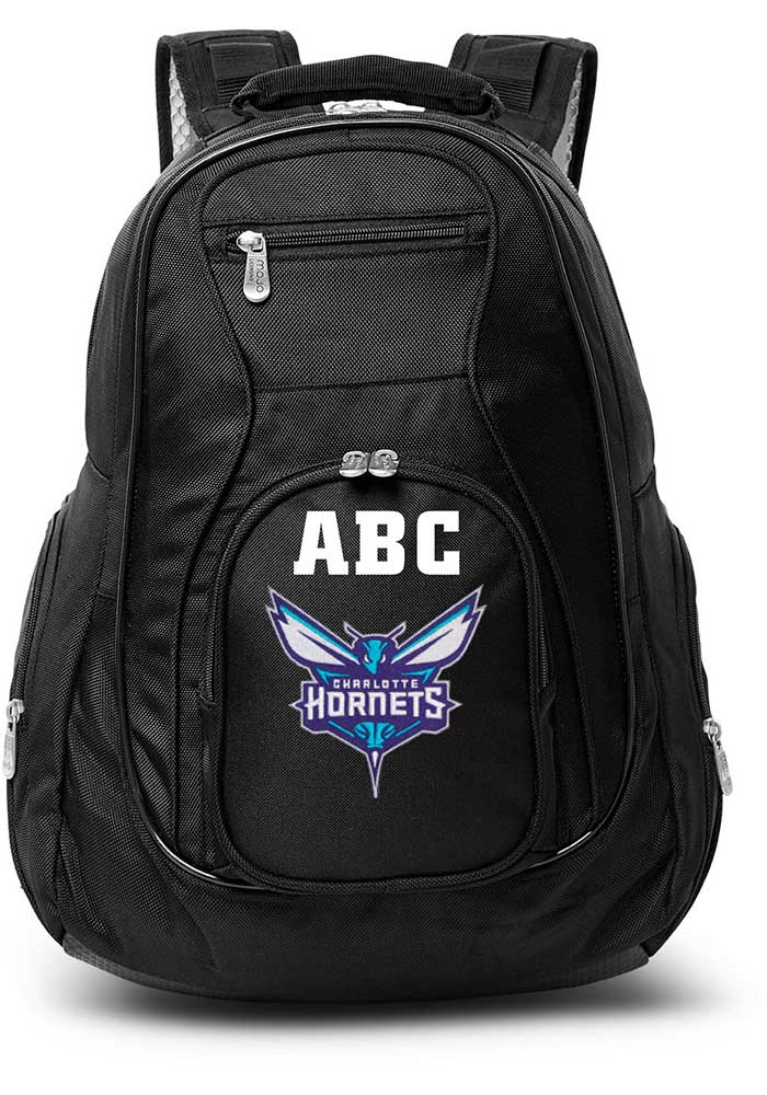 Charlotte Hornets Black Personalized Monogram Premium Backpack, Black, Size NA