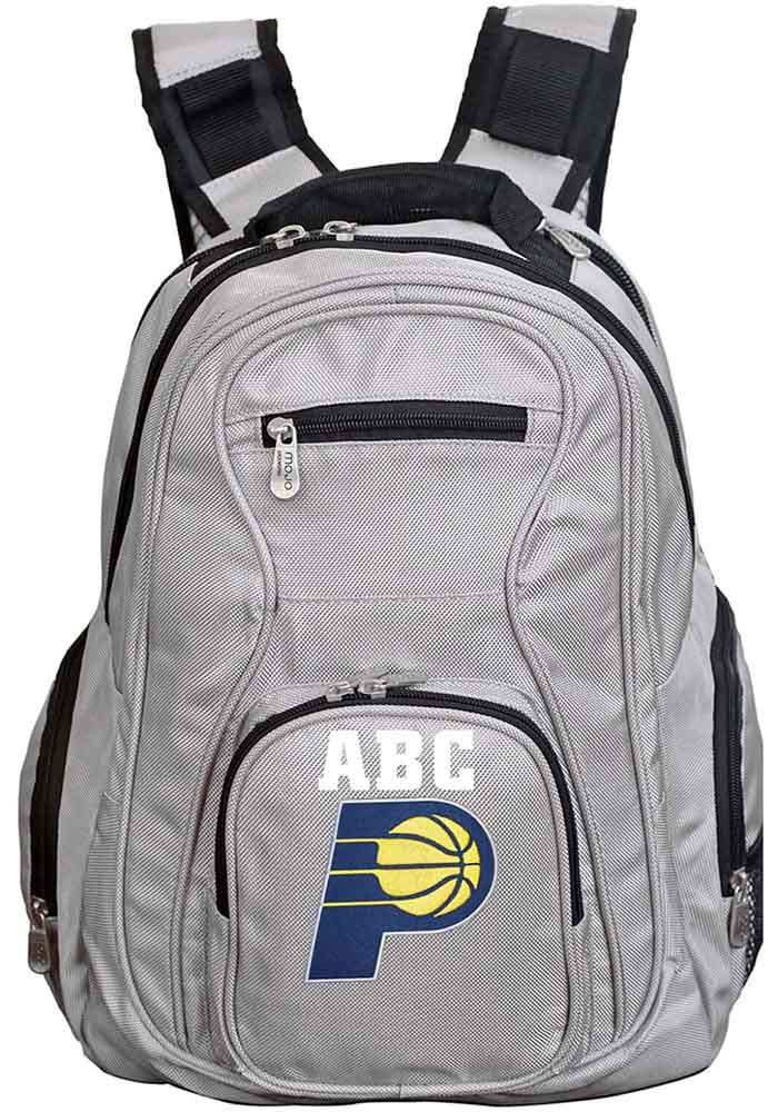 Indiana Pacers Grey Personalized Monogram Premium Backpack, Grey, Size NA