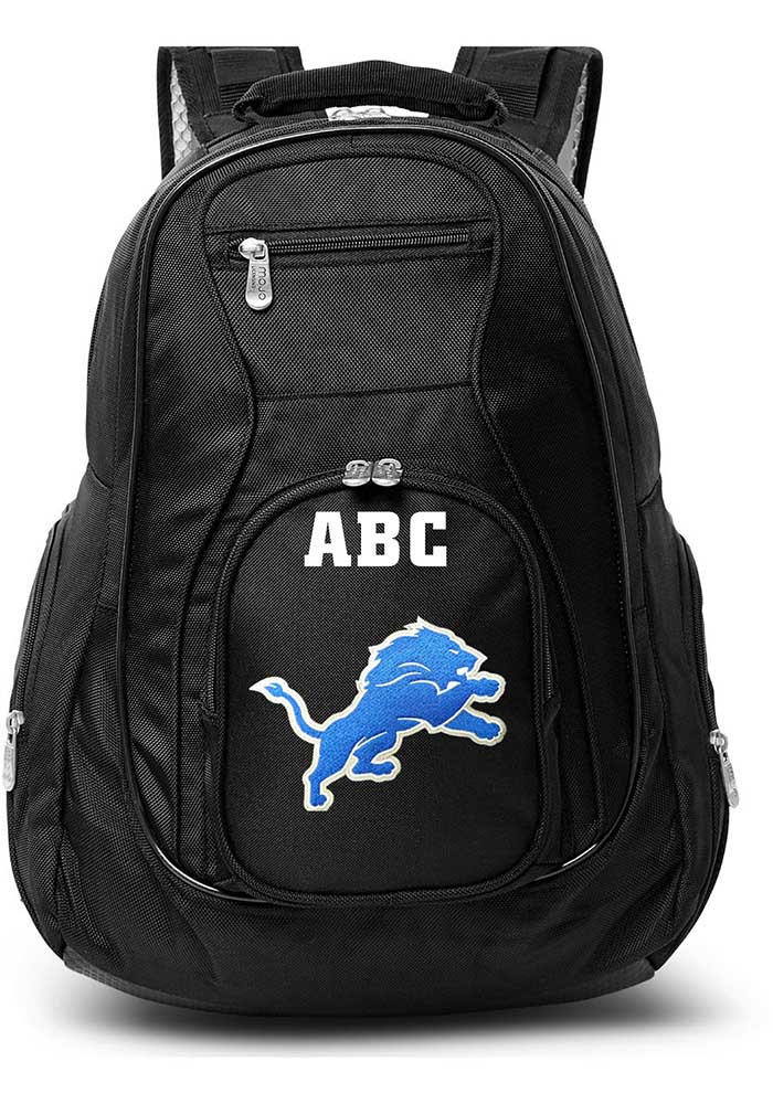 Detroit Lions Black Personalized Monogram Premium Backpack, Black, Size NA