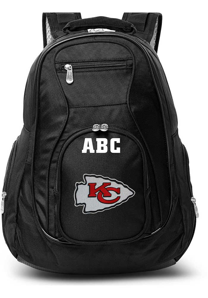 Kansas City Chiefs Black Personalized Monogram Premium Backpack, Black, Size NA
