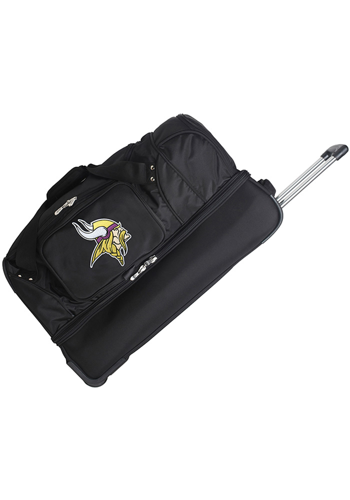 Minnesota Vikings Black 27 Rolling Duffel Luggage, Black