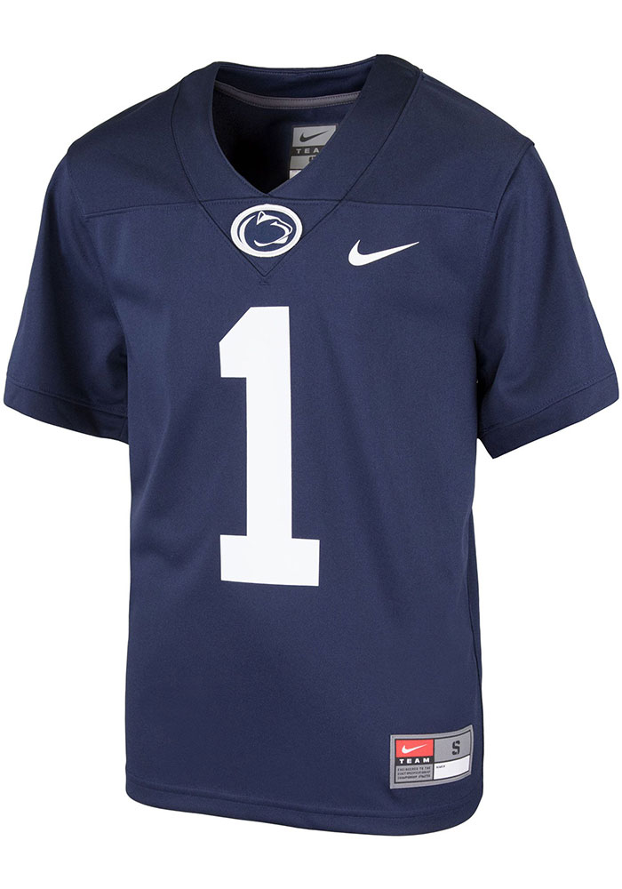 Nike Penn State Nittany Lions Youth Navy Blue Sideline Replica 21 Football Jersey, Navy Blue, 100% POLYESTER, Size XL