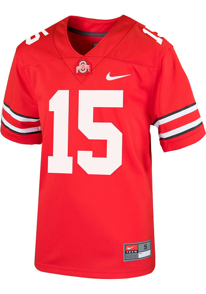 Ezekiel Elliott Ohio State Buckeyes Youth Red Nike Name and Number Football Jersey, Red, 100% POLYESTER, Size XL