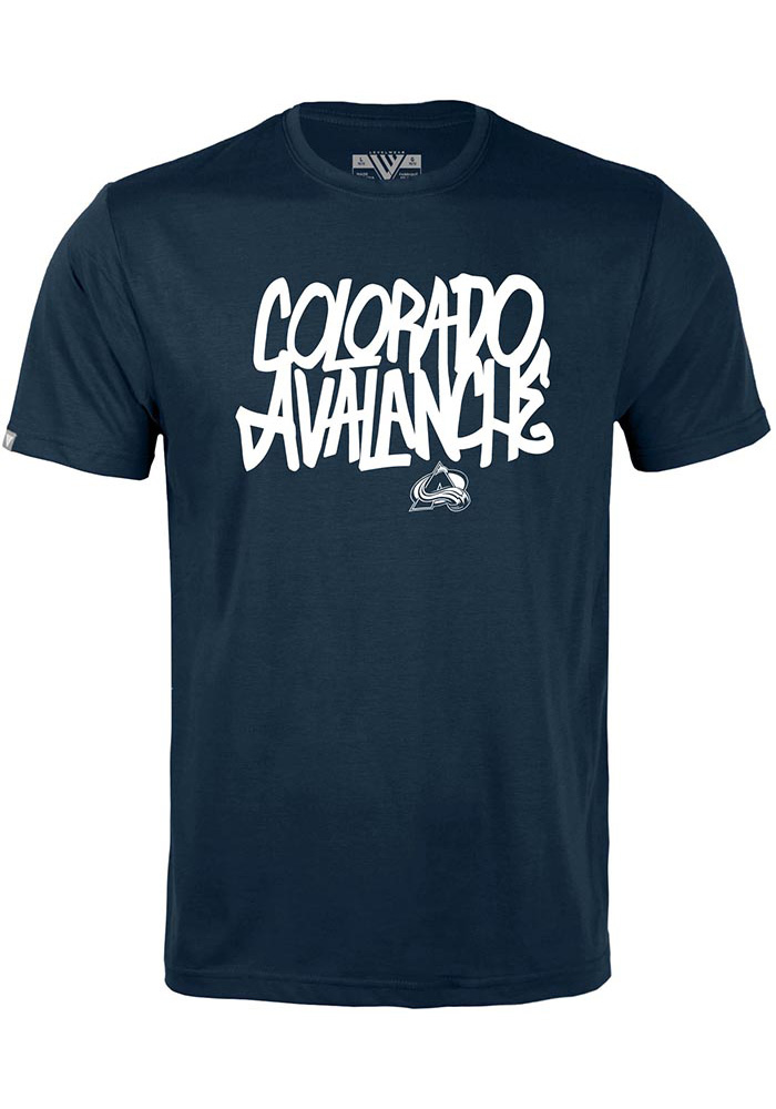 Levelwear Colorado Avalanche Youth Navy Blue Richmond Jr Short Sleeve T-Shirt, Navy Blue, 65% POLYESTER / 35% COTTON, Size S