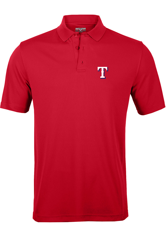 Levelwear Texas Rangers Mens Red Omaha Short Sleeve Polo, Red, 100% POLYESTER, Size S