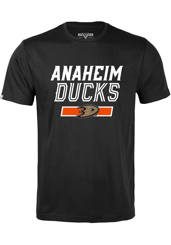 Levelwear Anaheim Ducks Black Richmond Short Sleeve T Shirt, Black, 65% POLYESTER / 35% COTTON, Size 2XL