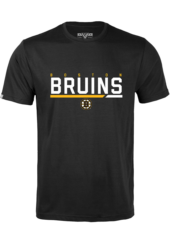 Levelwear Boston Bruins Black Richmond Short Sleeve T Shirt, Black, 65% POLYESTER / 35% COTTON, Size S