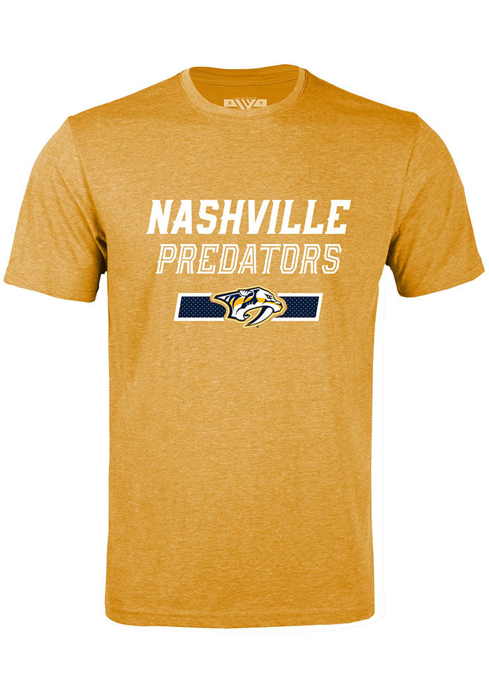 Levelwear Nashville Predators Gold Richmond Short Sleeve T Shirt, Gold, 65% POLYESTER / 35% COTTON, Size L