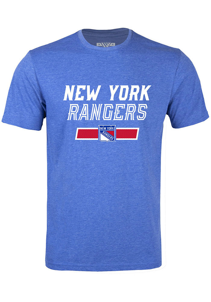 Levelwear New York Rangers Blue Richmond Short Sleeve T Shirt, Blue, 65% POLYESTER / 35% COTTON, Size S