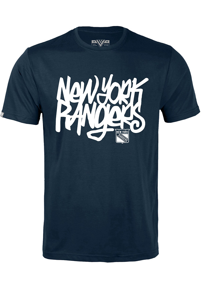 Levelwear New York Rangers Navy Blue Richmond Short Sleeve T Shirt, Navy Blue, 65% POLYESTER / 35% COTTON, Size 2XL