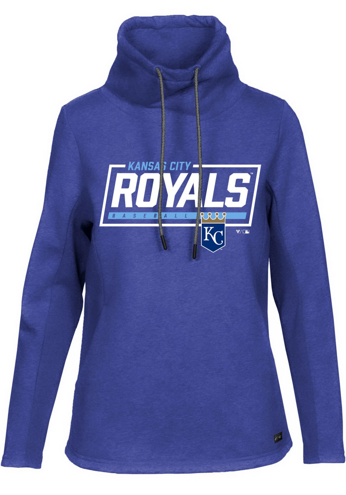Levelwear Kansas City Royals Womens Blue Loop Long Sleeve Pullover, Blue, 80% COTTON / 20% POLYESTER, Size XL