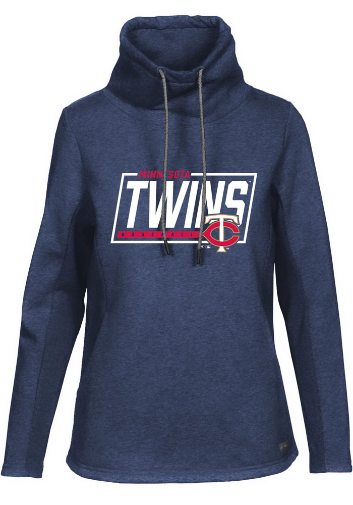Levelwear Minnesota Twins Womens Navy Blue Loop Long Sleeve Pullover, Navy Blue, 80% COTTON / 20% POLYESTER, Size XL