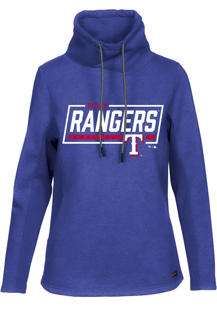 Levelwear Texas Rangers Womens Blue Loop Long Sleeve Pullover, Blue, 80% COTTON / 20% POLYESTER, Size XS