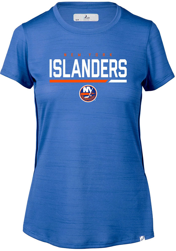 Levelwear New York Islanders Womens Blue Lux SS Athleisure Tee, Blue, 100% POLYESTER, Size XS