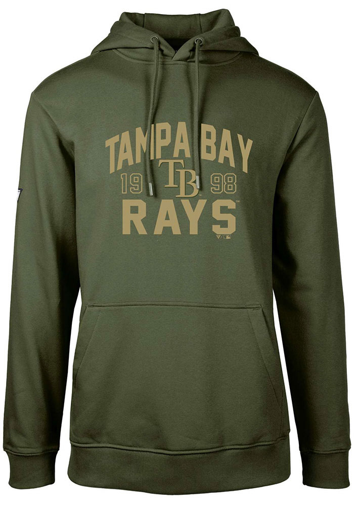 Levelwear Tampa Bay Rays Mens Green Podium Long Sleeve Hoodie, Green, 80% COTTON / 20% POLYESTER, Size M