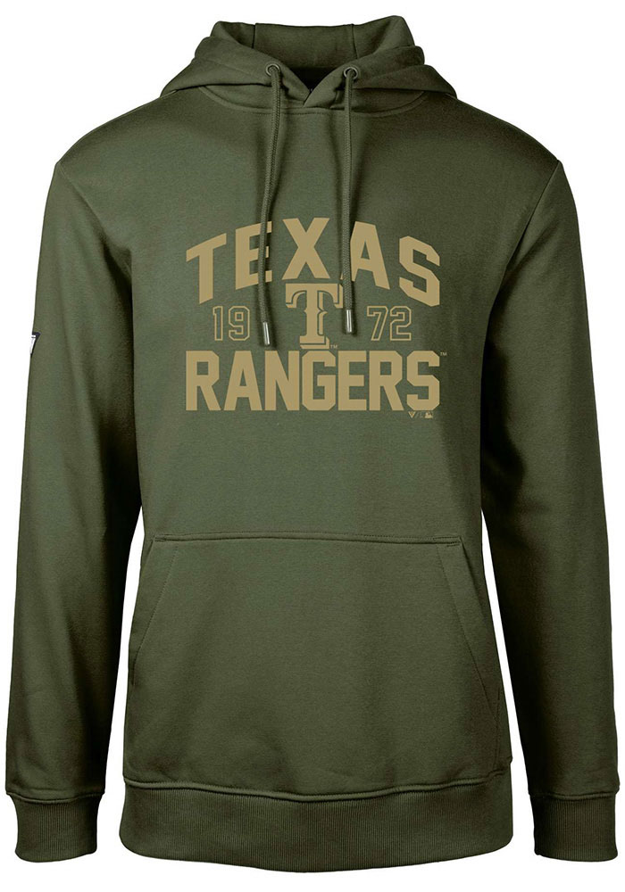 Levelwear Texas Rangers Mens Green Podium Long Sleeve Hoodie, Green, 80% COTTON / 20% POLYESTER, Size XL