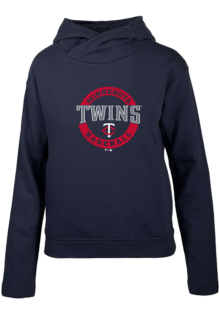 Levelwear Minnesota Twins Womens Navy Blue Evian Hooded Sweatshirt, Navy Blue, 80% COTTON / 20% POLYESTER, Size S