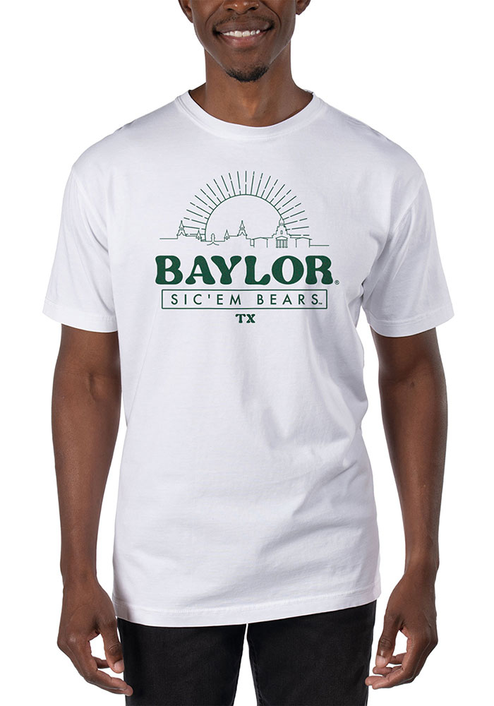 Uscape Baylor Bears White Garment Dyed Short Sleeve T Shirt, White, 100% COTTON, Size M