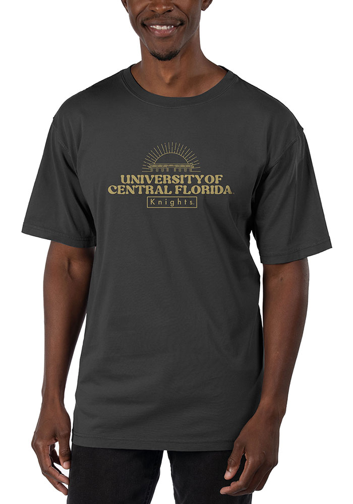 Uscape UCF Knights Black Garment Dyed Short Sleeve T Shirt, Black, 100% COTTON, Size S