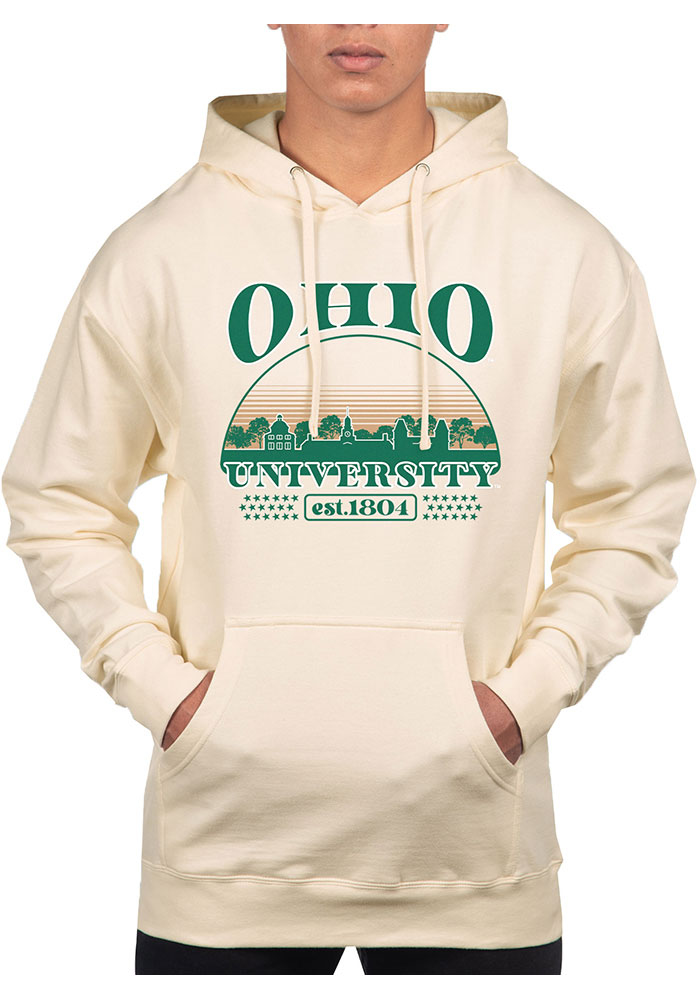 Uscape Ohio Bobcats Mens White Pullover Long Sleeve Hoodie, White, 80% COTTON / 20% POLYESTER, Size 2XL